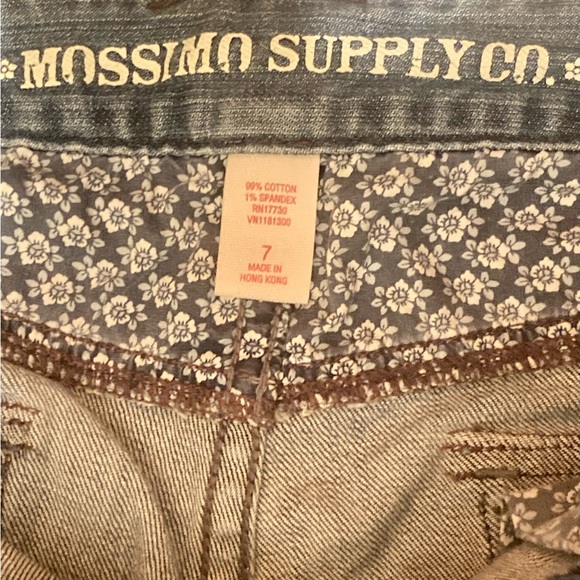 Mossimo Supply Co Extra Wide Jeans Low Rise Juniors 7 Light Blue Wash Distressed - Picture 9 of 14